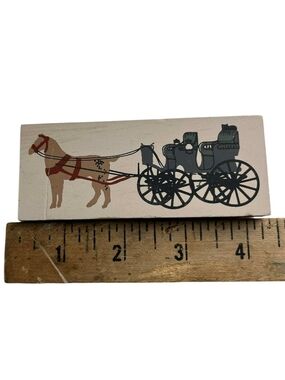 Vtg The Cat's Meow Village Horse Drawn Gerstenslager Buggy Retired 1995